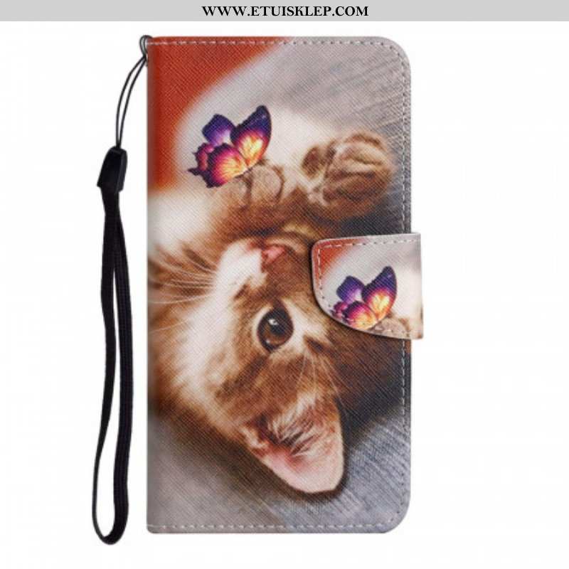 Etui Folio do Poco M4 Pro 5G Mój Kotek I Motyl